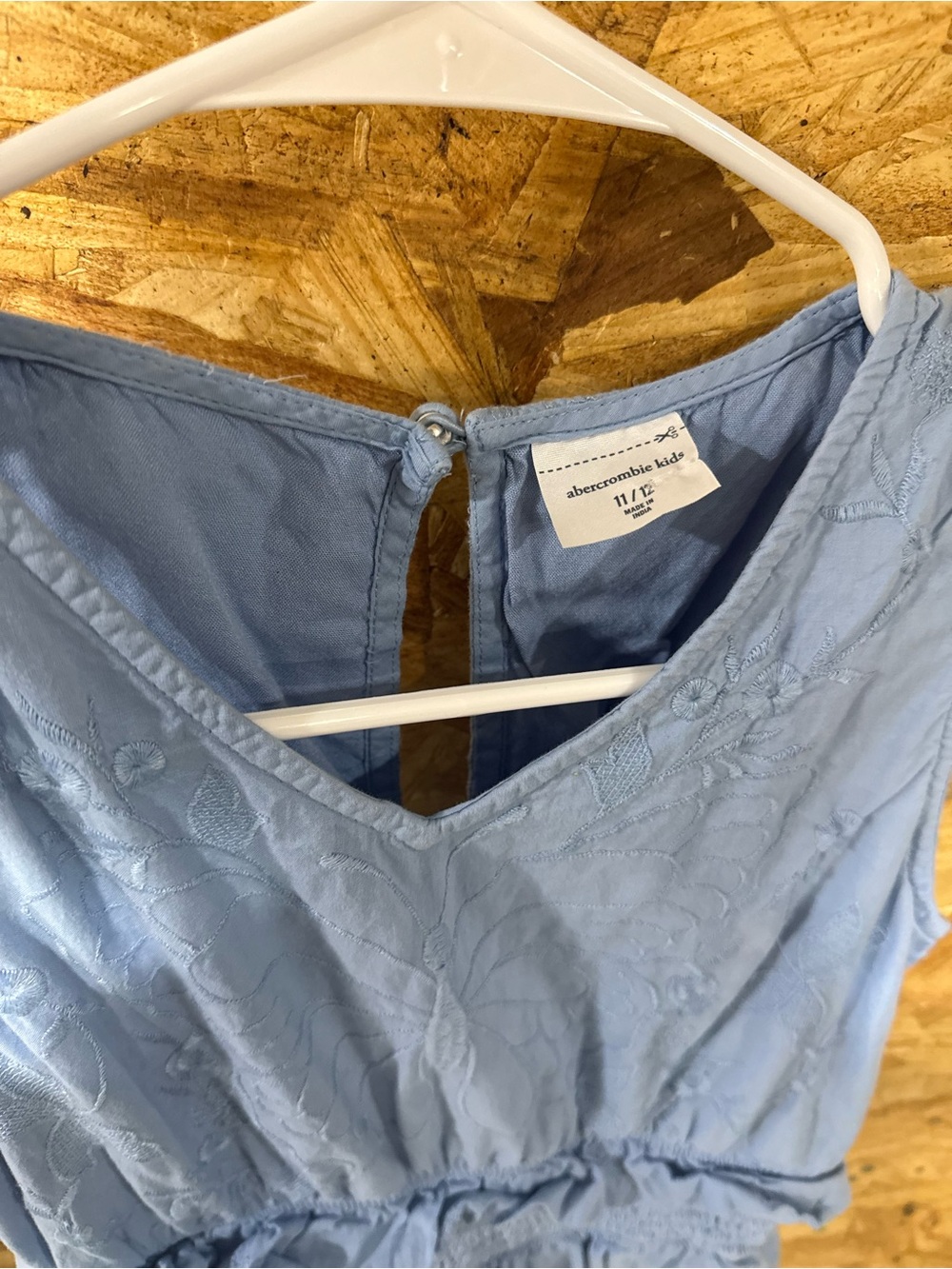 abercrombie kids Sky Blue Embroidered Cotton Chemise